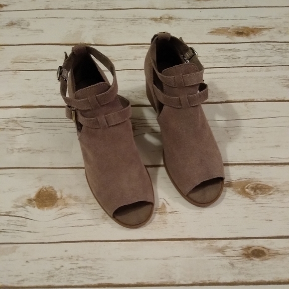 Koolaburra by UGG Brushed Suede Sophy Open Toe Heeled Ankle Booties 7.5 - Picture 1 of 11